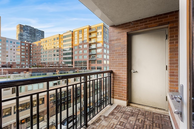 balcony with a view of city