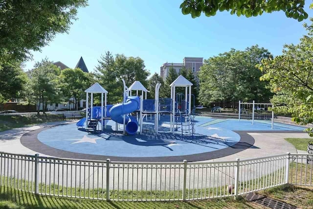 community play area featuring fence