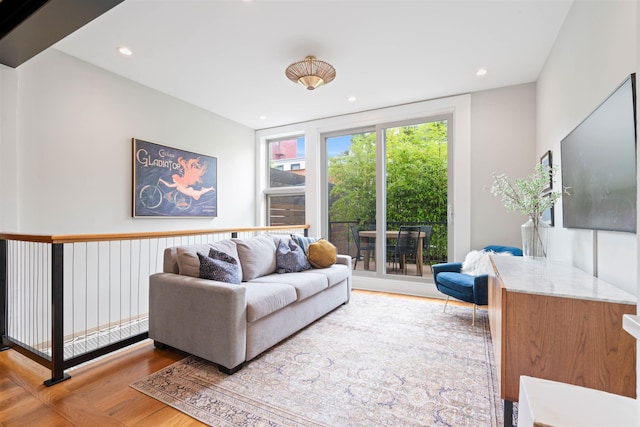 275 5th St Unit 1, Jersey City, NJ 07302 - living room with wood finished floors and recessed lighting