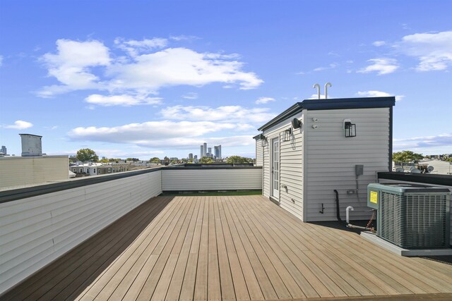 44 Bleecker St Unit 2, Jersey City, NJ 07307 - wooden deck with central AC