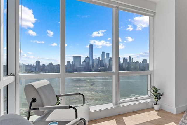 77 Hudson St Unit 3603, Jersey City, NJ 07302 - sunroom / solarium featuring a skyline view