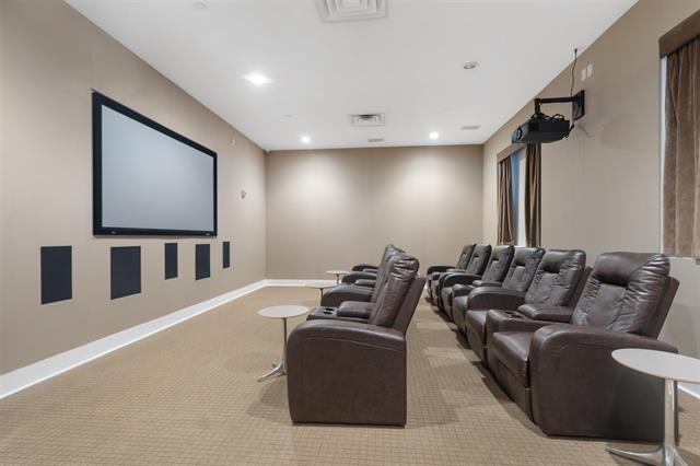 view of carpeted home theater room