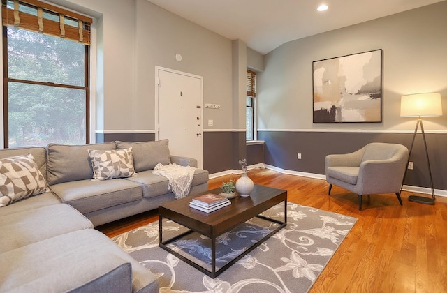 187 Wayne St Unit 208C, Jersey City, NJ 07302 - living area featuring wood finished floors and recessed lighting