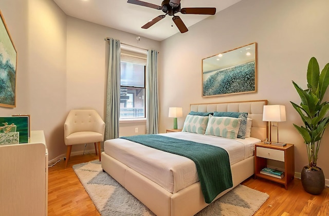 187 Wayne St Unit 208C, Jersey City, NJ 07302 - bedroom featuring wood finished floors, recessed lighting, and ceiling fan
