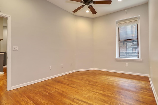 187 Wayne St Unit 208C, Jersey City, NJ 07302 - unfurnished room featuring light wood-style floors, ceiling fan, and recessed lighting