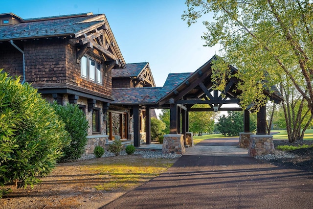 view of front of house with a gazebo