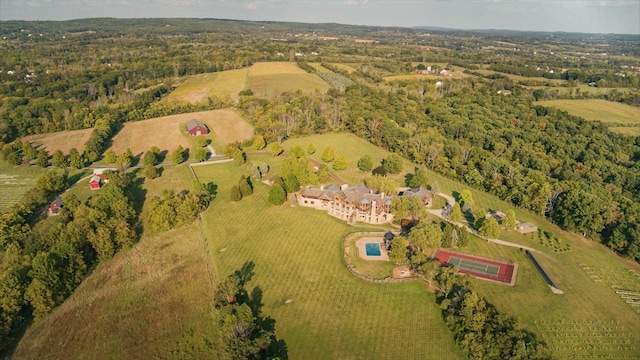 aerial view featuring a rural view