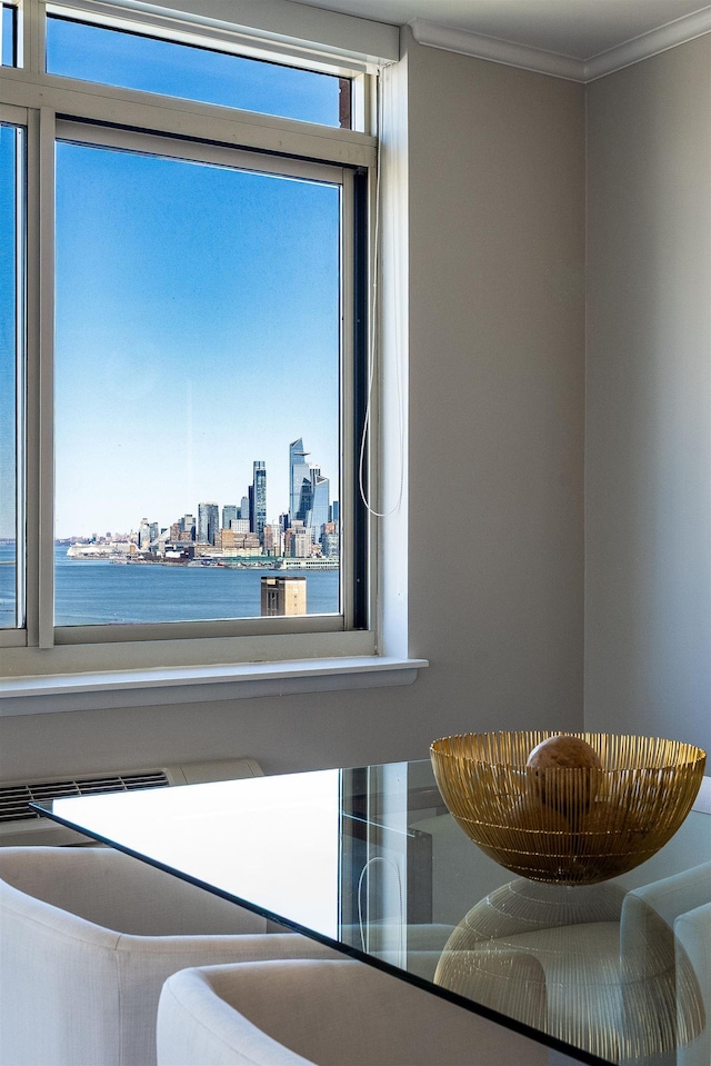 20 2nd St Unit 2503, Jersey City, NJ 07302 - detailed view of crown molding and a skyline view