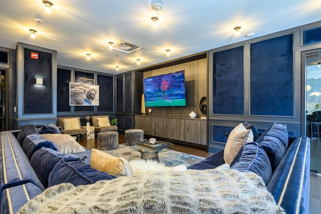 88 Morgan St Unit 802, Jersey City, NJ 07302 - home theater room with wood finished floors