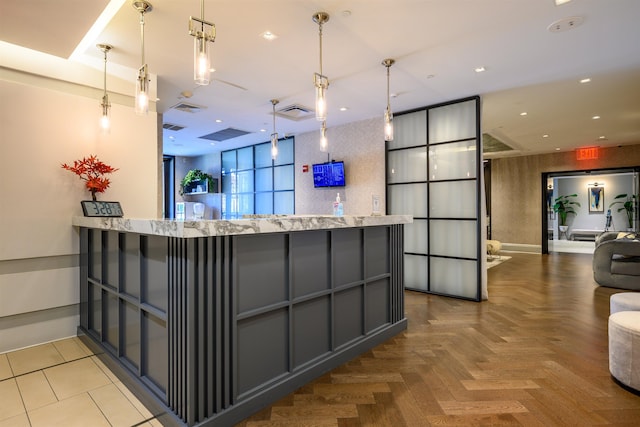 88 Morgan St Unit 802, Jersey City, NJ 07302 - reception area featuring a community bar and recessed lighting