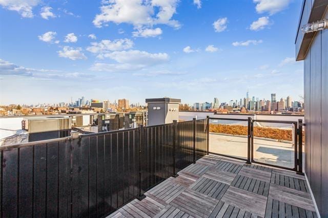 deck featuring a view of city