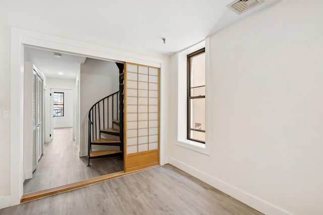 227 Bay St Unit 4B, Jersey City, NJ 07302 - stairs featuring wood finished floors and baseboards