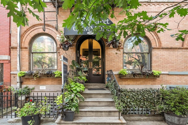 227 Bay St Unit 4B, Jersey City, NJ 07302 - entrance to property with french doors and brick siding