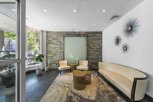 building lobby with visible vents