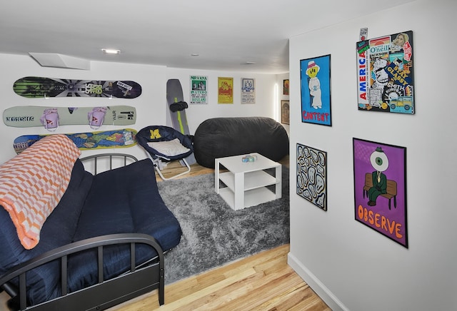 living area featuring wood finished floors