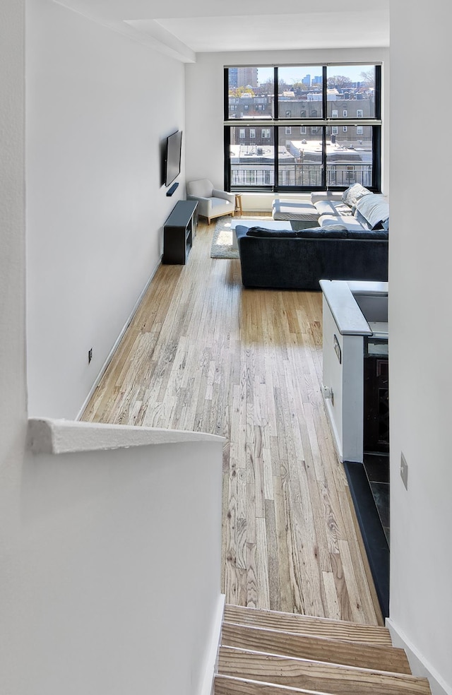 518 Gregory Ave Unit 412A, Weehawken, NJ 07086 - living area featuring wood finished floors