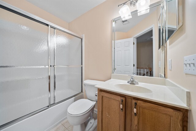 4 Boatworks Dr, Bayonne, NJ 07002 - bathroom featuring toilet, vanity, combined bath / shower with glass door, and tile patterned flooring