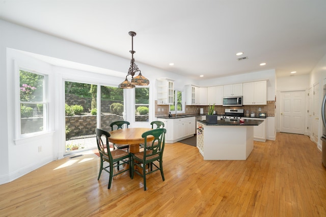 57 Terrace Ave, West Orange, NJ 07052 - dining space with light wood-style flooring, baseboards, and recessed lighting