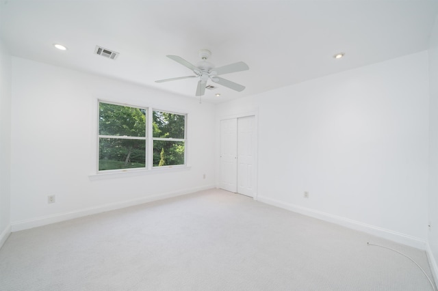 57 Terrace Ave, West Orange, NJ 07052 - empty room with light carpet, ceiling fan, baseboards, and recessed lighting