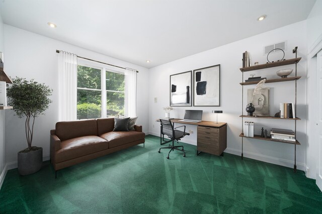 57 Terrace Ave, West Orange, NJ 07052 - office area with carpet flooring, baseboards, and recessed lighting