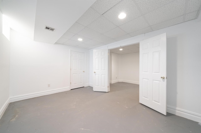 57 Terrace Ave, West Orange, NJ 07052 - finished basement featuring baseboards, recessed lighting, and a paneled ceiling