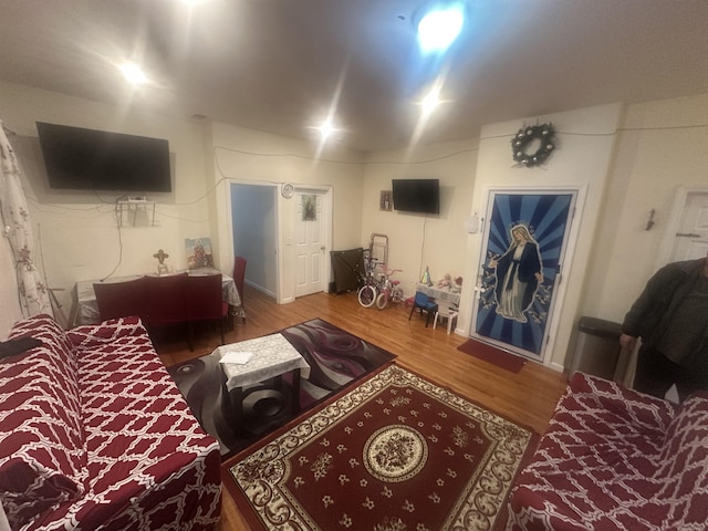10 Clendenny Ave, Jersey City, NJ 07304 - living area featuring baseboards and wood finished floors