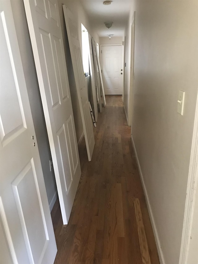 hall featuring dark hardwood / wood-style flooring