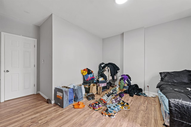 bedroom featuring light wood-type flooring