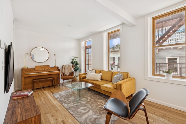 110 Morris St Unit 301, Jersey City, NJ 07302 - living room with wood finished floors and baseboards