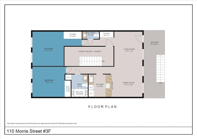 110 Morris St Unit 301, Jersey City, NJ 07302 - view of floor plan / room layout