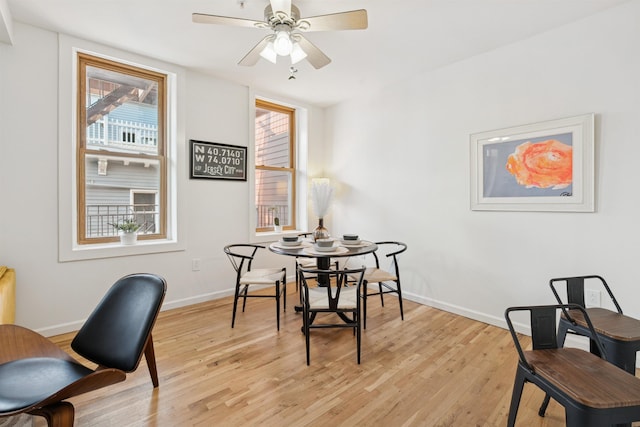 110 Morris St Unit 301, Jersey City, NJ 07302 - dining room with light wood finished floors and ceiling fan