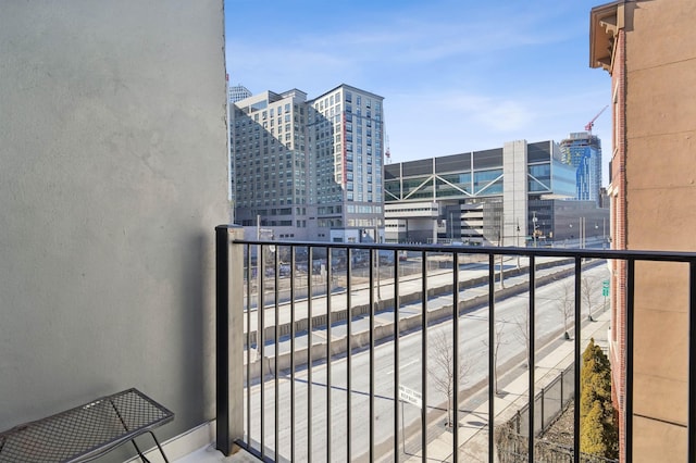 balcony featuring a view of city