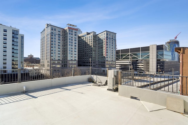 view of patio with a city view