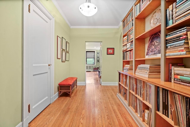 2600 Kennedy Blvd Unit 1H, Jersey City, NJ 07306 - corridor with crown molding and hardwood / wood-style floors