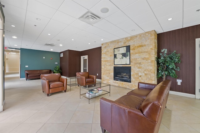 10 Regent St # 308, Jersey City, NJ 07302 - building lobby featuring wood walls, recessed lighting, and a paneled ceiling