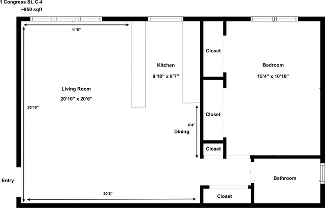 1 Congress St Unit 304, Jersey City, NJ 07307 - view of home floor plan