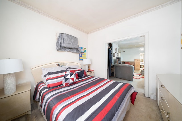 bedroom with ornamental molding