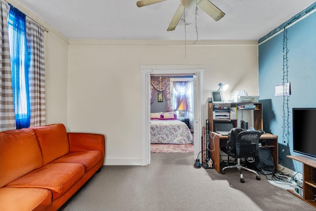 51 Lord Ave, Bayonne, NJ 07002 - carpeted office space featuring ceiling fan and baseboards