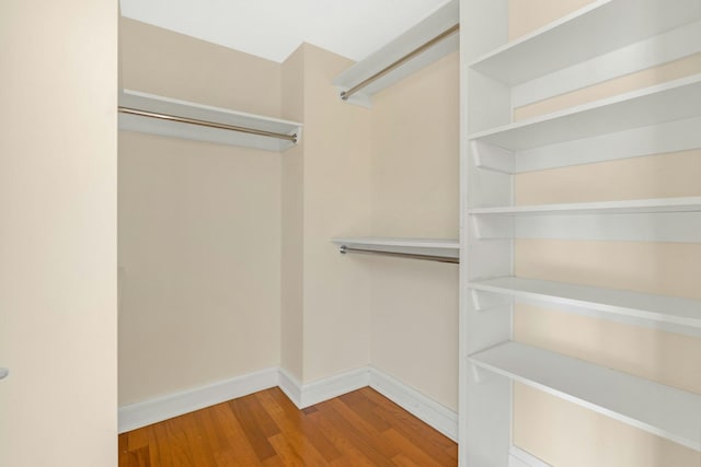 spacious closet featuring hardwood / wood-style floors