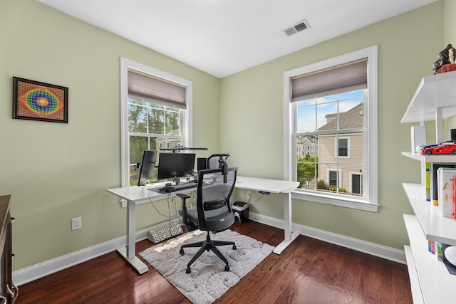 129 Roosevelt Dr, Wood-Ridge, NJ 07075 - office with healthy amount of natural light, baseboards, and wood finished floors
