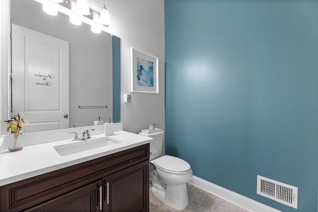 129 Roosevelt Dr, Wood-Ridge, NJ 07075 - half bath with toilet, vanity, tile patterned flooring, and baseboards