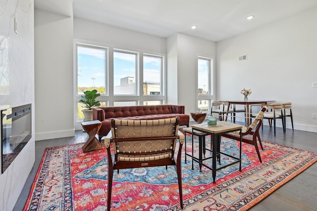 living room featuring hardwood / wood-style floors