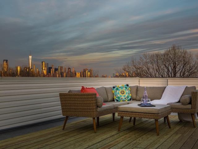 view of deck at dusk