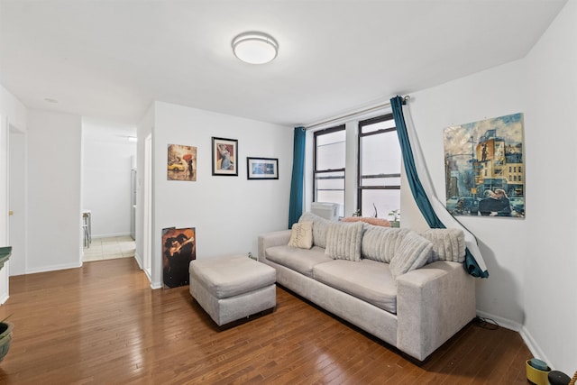 living room featuring hardwood / wood-style flooring