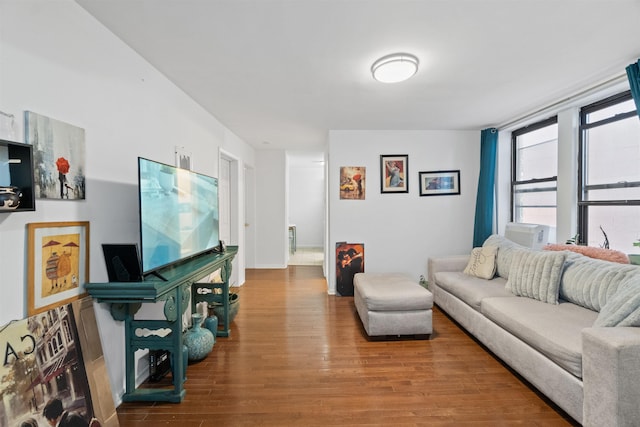 living room featuring hardwood / wood-style flooring