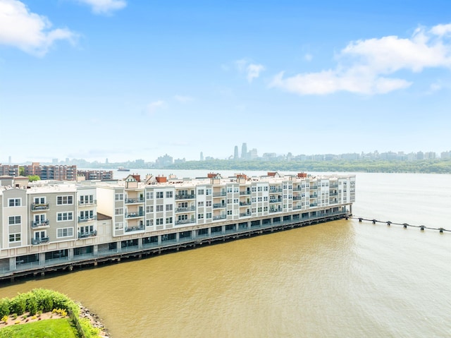 319 The Promenade, Edgewater, NJ 07020 - aerial view of a large body of water and skyline