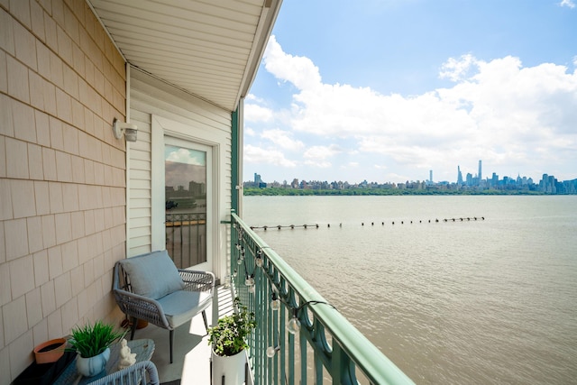 319 The Promenade, Edgewater, NJ 07020 - balcony featuring a water view and a view of skyline