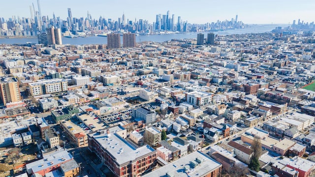 aerial view featuring a city view