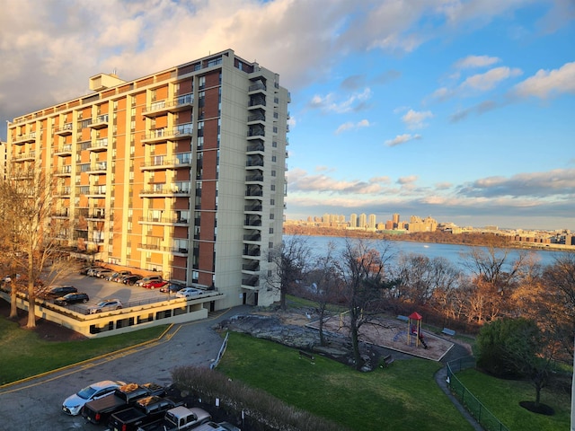 view of property featuring a water view