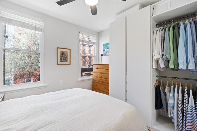 607 1st St Unit 2F, Hoboken, NJ 07030 - bedroom featuring ceiling fan